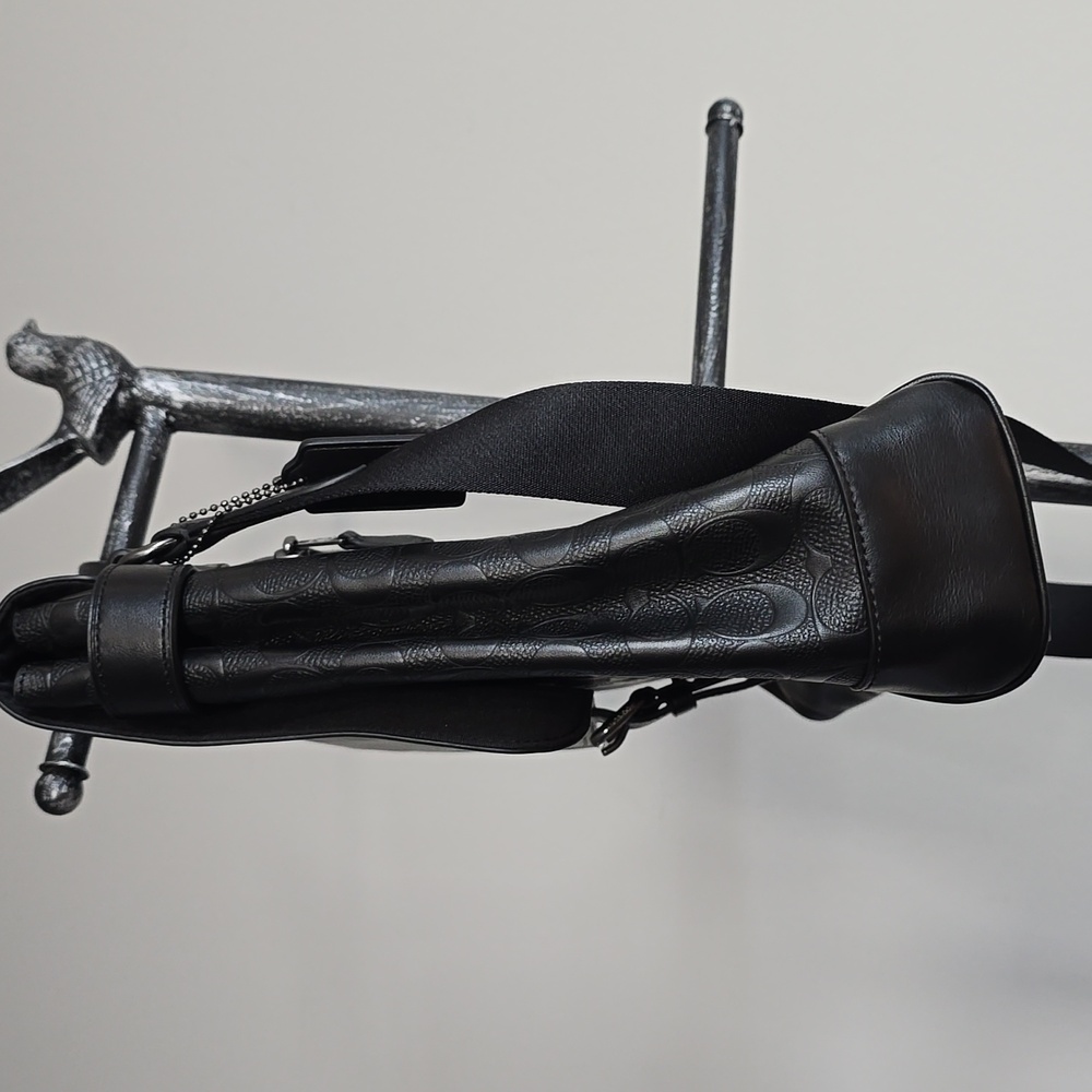 Coach Hudson Messenger Bag In Signature Black Leather - Picture 5 of 14
